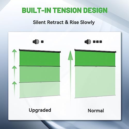 78.7 x 86.6in Retractable Pull Down Green Screen Chroma Key Backdrop, alternate view 3
