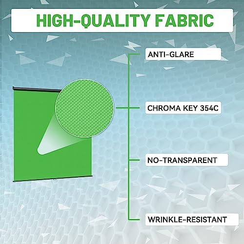 78.7 x 86.6in Retractable Pull Down Green Screen Chroma Key Backdrop, alternate view 4