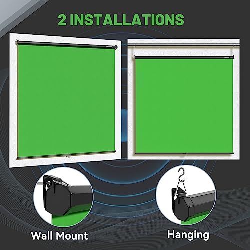 78.7 x 86.6in Retractable Pull Down Green Screen Chroma Key Backdrop, alternate view 5