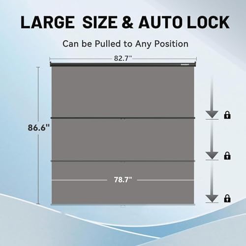78.7 x 86.6in Retractable Pull Down Wall-Mount Gray Screen Backdrop, alternate view 2