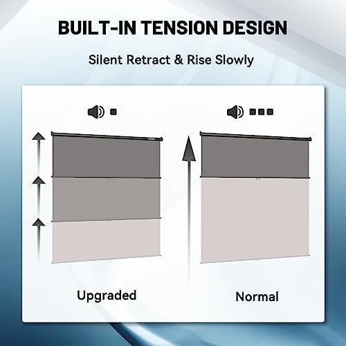 78.7 x 86.6in Retractable Pull Down Wall-Mount Gray Screen Backdrop, alternate view 3
