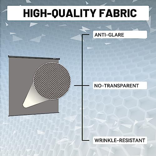 78.7 x 86.6in Retractable Pull Down Wall-Mount Gray Screen Backdrop, alternate view 4