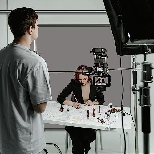 78.7 x 86.6in Retractable Pull Down Wall-Mount Gray Screen Backdrop, alternate view 6