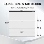 78.7 x 86.6in Retractable Pull Down Wall-Mount White Screen Backdrop, alternate view 2