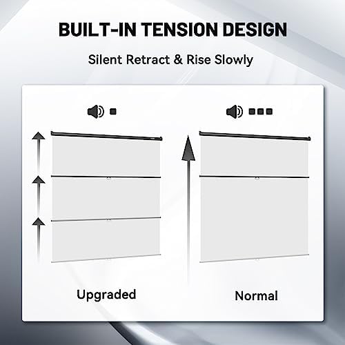 78.7 x 86.6in Retractable Pull Down Wall-Mount White Screen Backdrop, alternate view 3