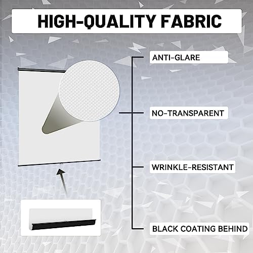 78.7 x 86.6in Retractable Pull Down Wall-Mount White Screen Backdrop, alternate view 4