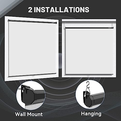 78.7 x 86.6in Retractable Pull Down Wall-Mount White Screen Backdrop, alternate view 5