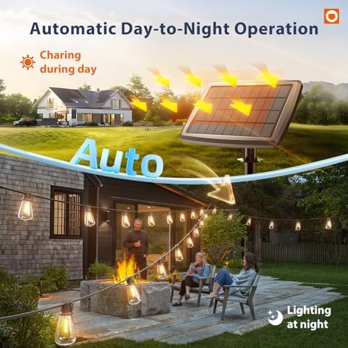 78(72+6) FT Solar String Lights Waterproof with Remote USB, 24+2 LED, alternate view 2