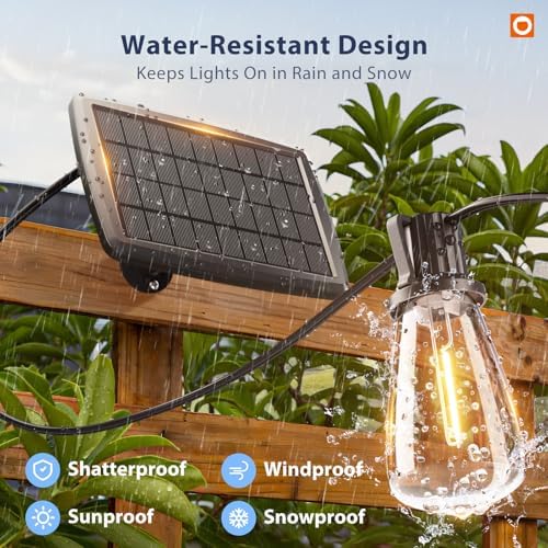 78(72+6) FT Solar String Lights Waterproof with Remote USB, 24+2 LED, alternate view 5