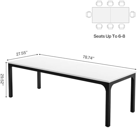78.74 Inch Conference Table, 6.5FT Rectangular Meeting Table, alternate view 2