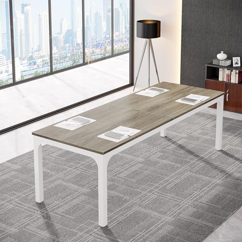78.74 Inch Rectangular Conference Table, 6.5FT Meeting Table Oak