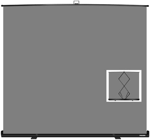 78.7x90in Collapsible Grey Backdrop Screen Portable Retractable