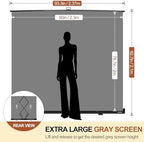 78.7x90in Collapsible Grey Backdrop Screen Portable Retractable, alternate view 2