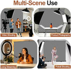 78.7x90in Collapsible Grey Backdrop Screen Portable Retractable, alternate view 7