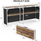78" Portable Bar Table, 2-Tier Shelves, Mobile Bar Table for Events, Party, Camping, Picnic, Tradeshow, Indoor, alternate