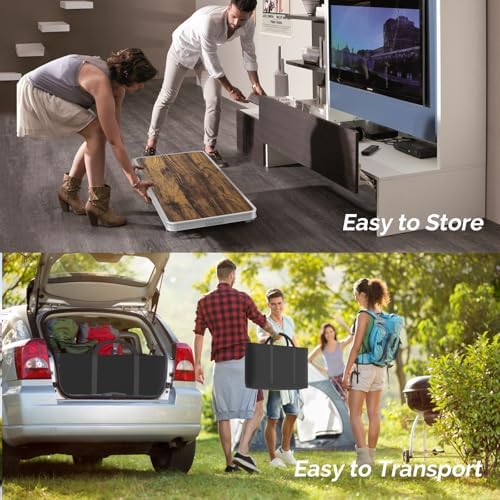 78" Portable Bar Table, 2-Tier Shelves, Mobile Bar Table for Events, Party, Camping, Picnic, Tradeshow, Indoor, alternate