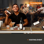 78" Portable Bar Table, 2-Tier Shelves, Mobile Bar Table for Events, Party, Camping, Picnic, Tradeshow, Indoor, alternate