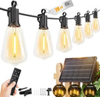 78FT Solar String Lights Outdoor, 35+1 Shatterproof LED Bulbs