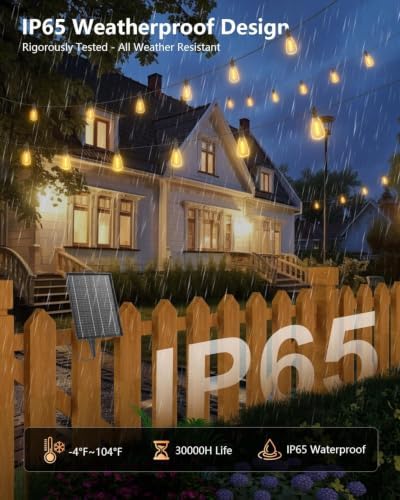 78FT Solar String Lights Outdoor, 35+1 Shatterproof LED Bulbs, alternate view 3
