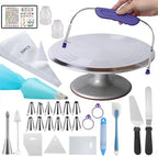78PCS Cake Supplie With 12Inch Aluminum Alloy Rotating Cake Stand Turntable