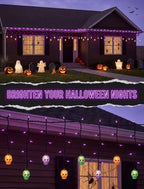 7FT 50 Count LED Halloween Skull Curtain Lights, Plug-in, alternate view 6
