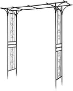 7FT Black Metal Garden Arch Arbor Trellis