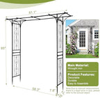 7FT Black Metal Garden Arch Arbor Trellis, alternate view 3