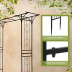 7FT Black Metal Garden Arch Arbor Trellis, alternate view 6