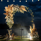 7FT Black Metal Garden Arch Arbor with Gate, alternate view 2