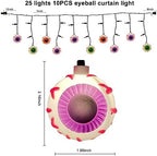 7FT Halloween Eyeball Curtain Lights, 25 LED Bulbs, Plug in in Multicolor Eyeball, alternate view 2
