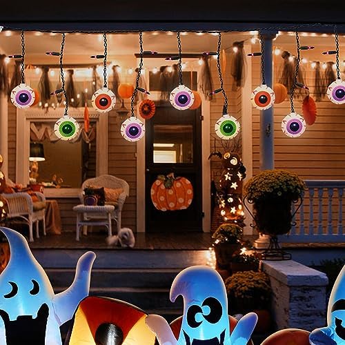 7FT Halloween Eyeball Curtain Lights, 25 LED Bulbs, Plug in in Multicolor Eyeball, alternate view 6