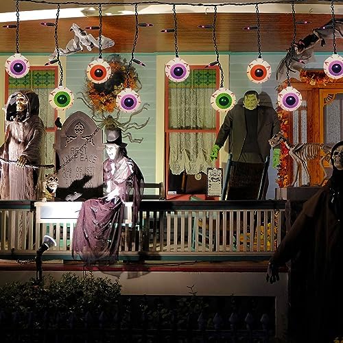 7FT Halloween Eyeball Curtain Lights, 25 LED Bulbs, Plug in in Multicolor Eyeball, alternate view 7