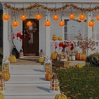 7FT Halloween Pumpkin Curtain Lights, 25 LED Bulbs, Plug in in Orange Pumpkin, alternate view 5