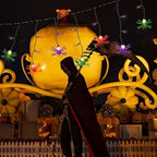 7FT Halloween Spider Curtain Lights, 25 LED Bulbs, Plug in in Multicolor Spider, alternate view 4