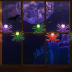 7FT Halloween Spider Curtain Lights, 25 LED Bulbs, Plug in in Multicolor Spider, alternate view 5