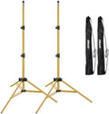 7Ft Light Stand for Photography, Speedlight, Softbox 2 Pack-Gold