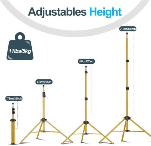 7Ft Light Stand for Photography, Speedlight, Softbox 2 Pack-Gold, alternate view 2