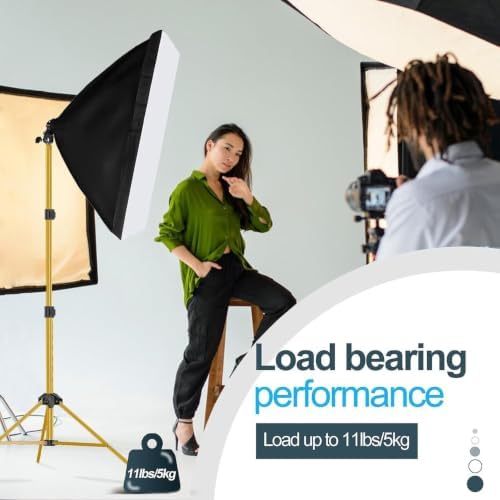 7Ft Light Stand for Photography, Speedlight, Softbox 2 Pack-Gold, alternate view 6
