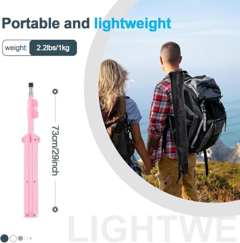 7Ft Light Stand for Photography, Speedlight, Softbox 2 Pack-Pink, alternate view 5