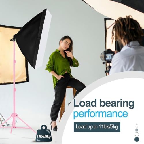 7Ft Light Stand for Photography, Speedlight, Softbox 2 Pack-Pink, alternate view 6