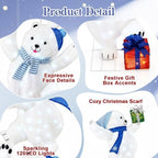 7FT Lighted Stacked Polar Bear Christmas Decor,120 LED Pre‐lit Polar Bear, alternate view 4