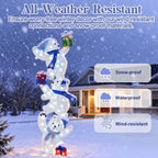 7FT Lighted Stacked Polar Bear Christmas Decor,120 LED Pre‐lit Polar Bear, alternate view 6