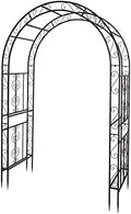 7FT Metal Garden Arch Arbor, Black Trellis Frame