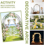 7FT Metal Garden Arch Arbor, Black Trellis Frame, alternate view 4