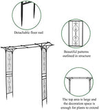 7FT Metal Garden Arch Trellis, Heavy Duty Metal Garden Arbor with Stakes for Climbing Plants Outdoor Patio, alternate view 2