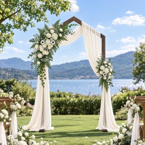 7FT Wooden Wedding Arch, A‐Shaped Wooden Arch Backdrop Stand, for Ceremony, Wedding, Party, Garden, Beach Decor, alternate