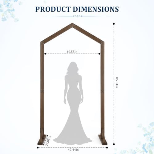 7FT Wooden Wedding Arch, A‐Shaped Wooden Arch Backdrop Stand, for Ceremony, Wedding, Party, Garden, Beach Decor, alternate