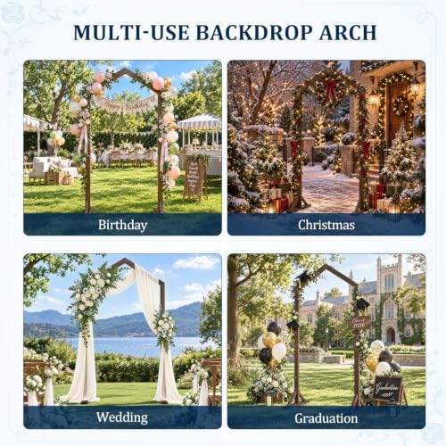 7FT Wooden Wedding Arch, A‐Shaped Wooden Arch Backdrop Stand, for Ceremony, Wedding, Party, Garden, Beach Decor, alternate