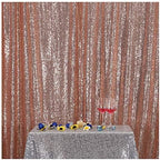7FT x 7FT Rose Gold Sequin Photography Backdrop Curtain for Party Decoration, Rose Gold in 7x7 ft in Rose Gold