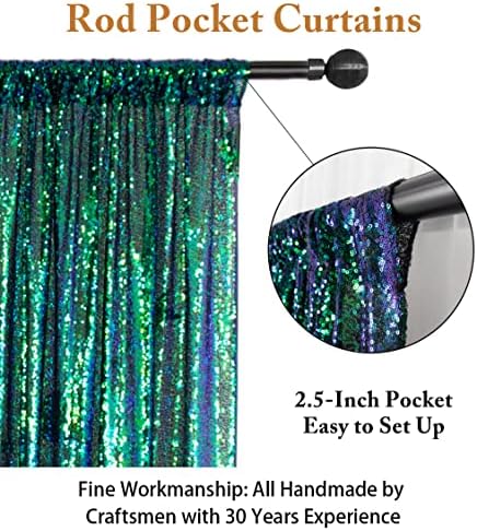 7FTx7FT Iridescent Green Sequin Backdrop, alternate view 3